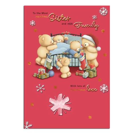 Amazing Sister & Family Forever Friends Christmas Card